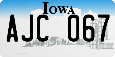 IA license plate AJC067