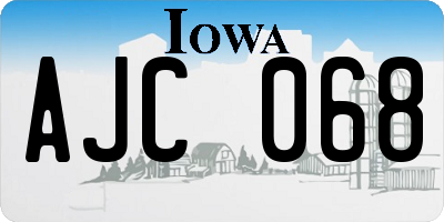 IA license plate AJC068