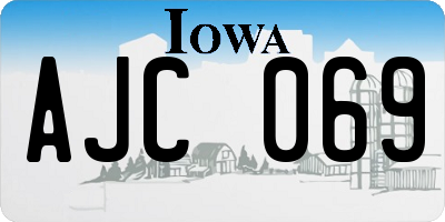 IA license plate AJC069