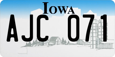 IA license plate AJC071