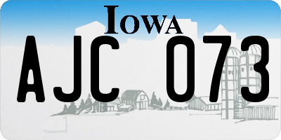 IA license plate AJC073