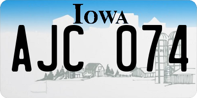 IA license plate AJC074