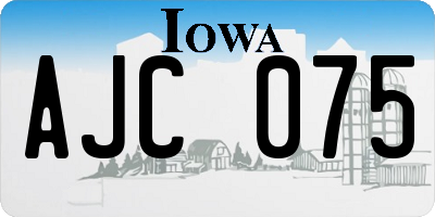 IA license plate AJC075