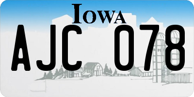 IA license plate AJC078