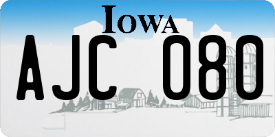 IA license plate AJC080