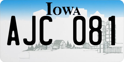 IA license plate AJC081