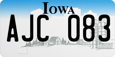 IA license plate AJC083