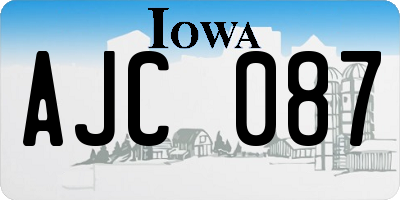 IA license plate AJC087