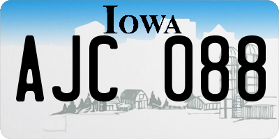 IA license plate AJC088