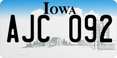 IA license plate AJC092