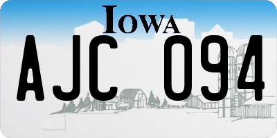 IA license plate AJC094