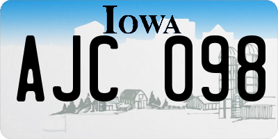 IA license plate AJC098