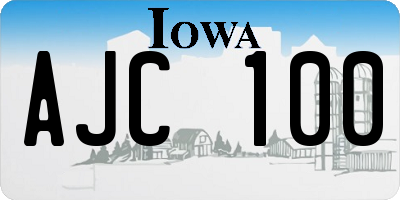 IA license plate AJC100
