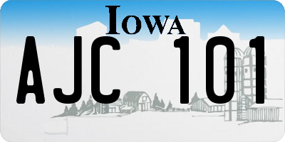 IA license plate AJC101