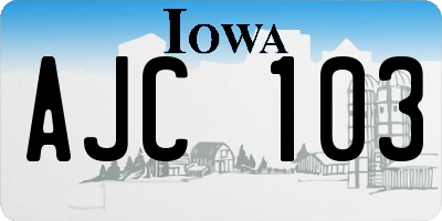 IA license plate AJC103