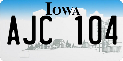 IA license plate AJC104