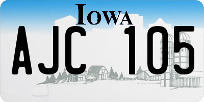 IA license plate AJC105