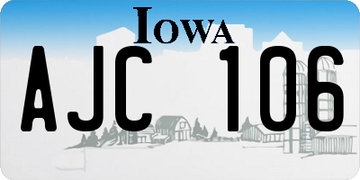 IA license plate AJC106