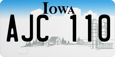 IA license plate AJC110