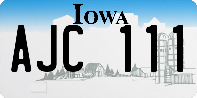 IA license plate AJC111