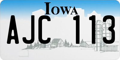 IA license plate AJC113