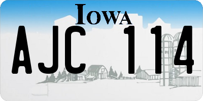 IA license plate AJC114
