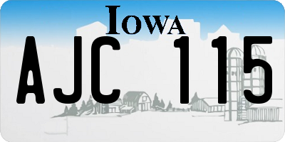 IA license plate AJC115