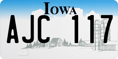 IA license plate AJC117