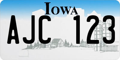 IA license plate AJC123