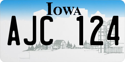IA license plate AJC124