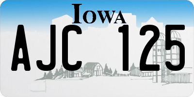 IA license plate AJC125