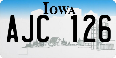 IA license plate AJC126