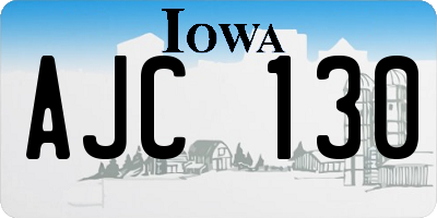 IA license plate AJC130