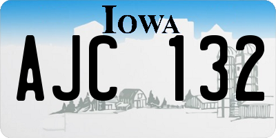 IA license plate AJC132