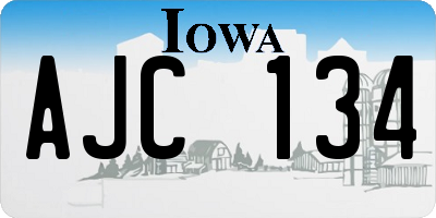 IA license plate AJC134