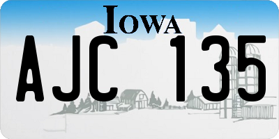 IA license plate AJC135