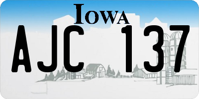 IA license plate AJC137