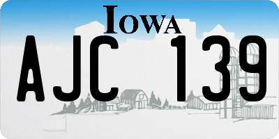 IA license plate AJC139