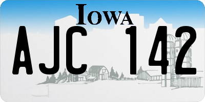 IA license plate AJC142