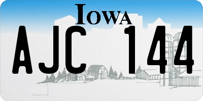 IA license plate AJC144