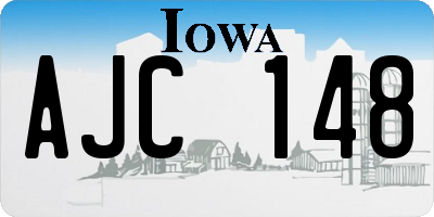 IA license plate AJC148