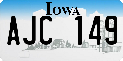 IA license plate AJC149
