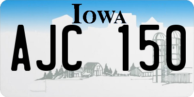 IA license plate AJC150