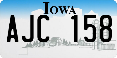 IA license plate AJC158