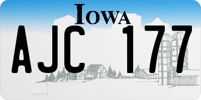 IA license plate AJC177