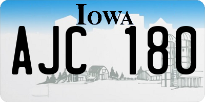 IA license plate AJC180