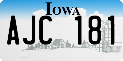 IA license plate AJC181