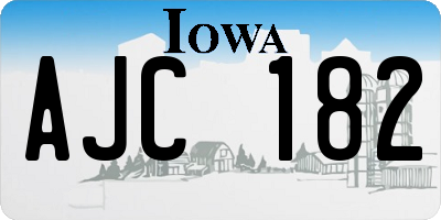 IA license plate AJC182