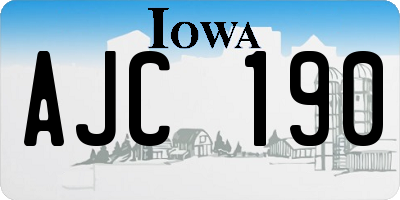 IA license plate AJC190