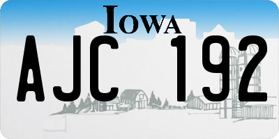 IA license plate AJC192